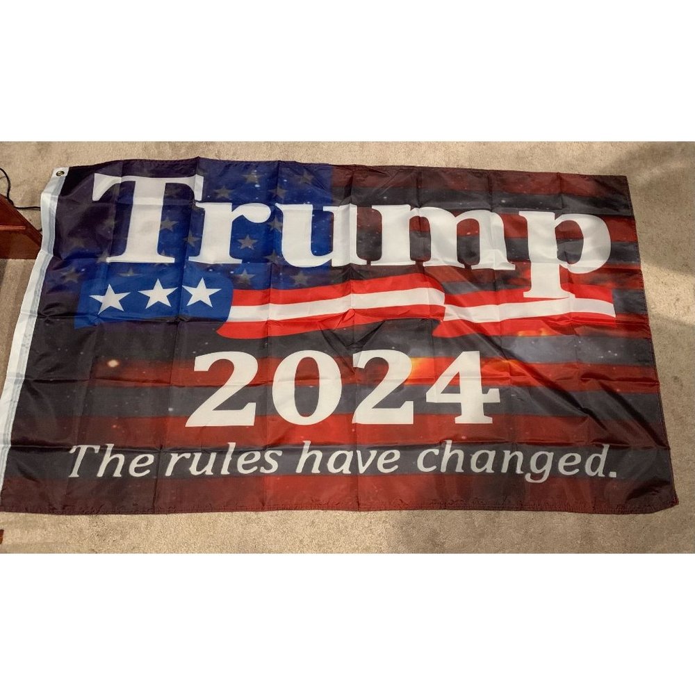 TRUMP 2024 Indoor 3' x 5' Flag, Grommet Holes, New Opened